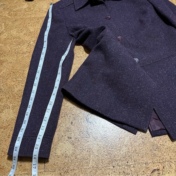 Caslon Wm’s Wool Silk Blend Tweed Blazer Jacket In Purple With Color Flecks Sz 4 - Picture 16 of 16